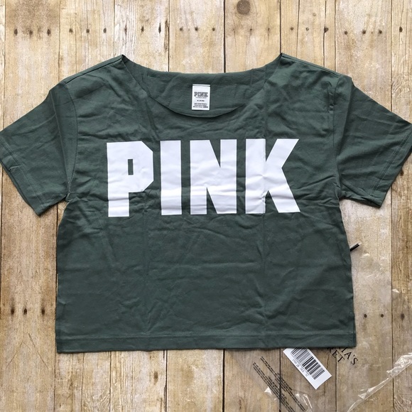 VS PINK Campus Off The Shoulder Tee 🌿 - Picture 2 of 3